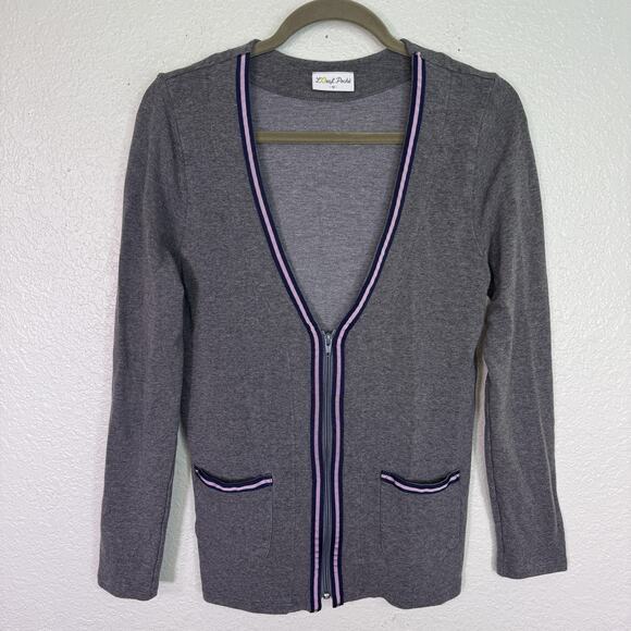 L'Oeuf Poché Sweaters - L'Oeuf Poche Baseline Cardigan Womens Medium Gray Zip Front Sweater Golf Preppy